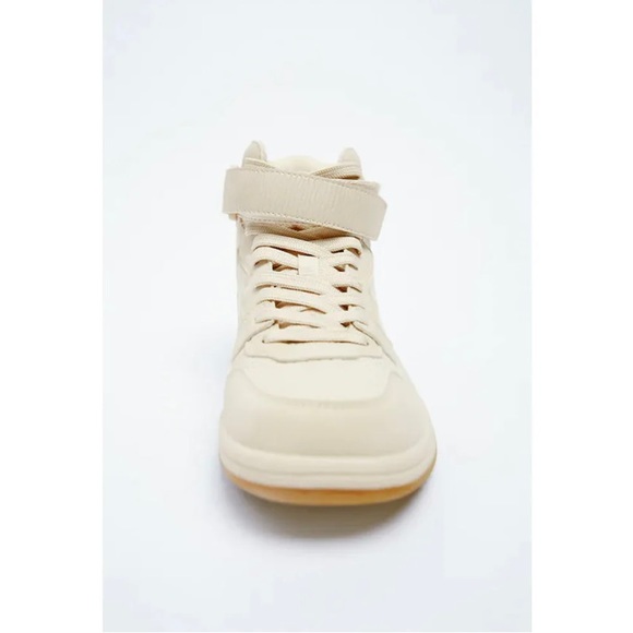 EUC Zara High-top Trainers Beige size EU 37 - Picture 3 of 9